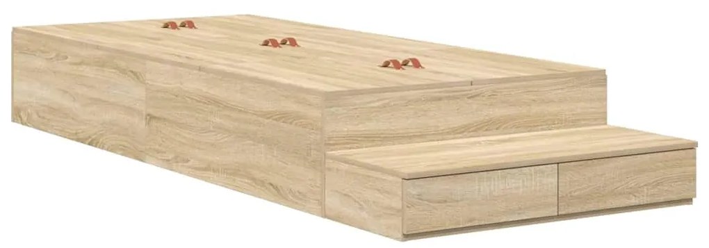 vidaXL Κρεβάτι με αποθηκευτικό χώρο με συρτάρι Δρύς Sonoma 75 cm