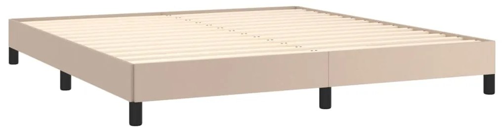 vidaXL Κρεβάτι Boxspring με Στρώμα Καπουτσίνο 180x200 εκ. Συνθ. Δέρμα