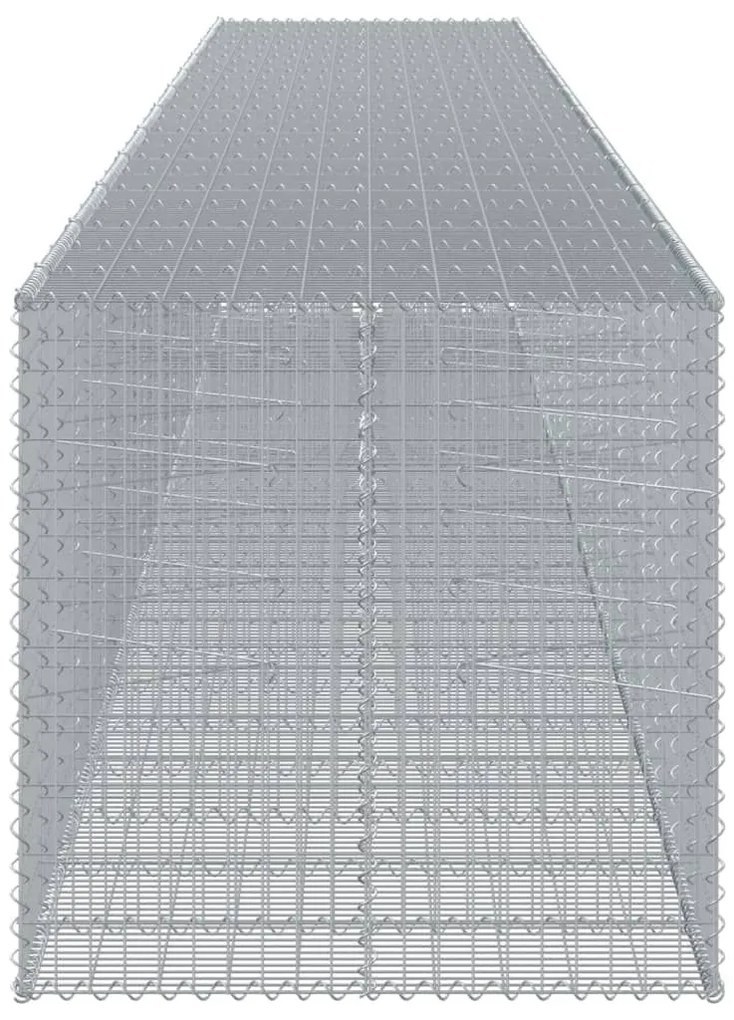 Συρματοκιβώτιο με Κάλυμμα 1150x100x100 εκ. Γαλβανισμένο Χάλυβα - Ασήμι