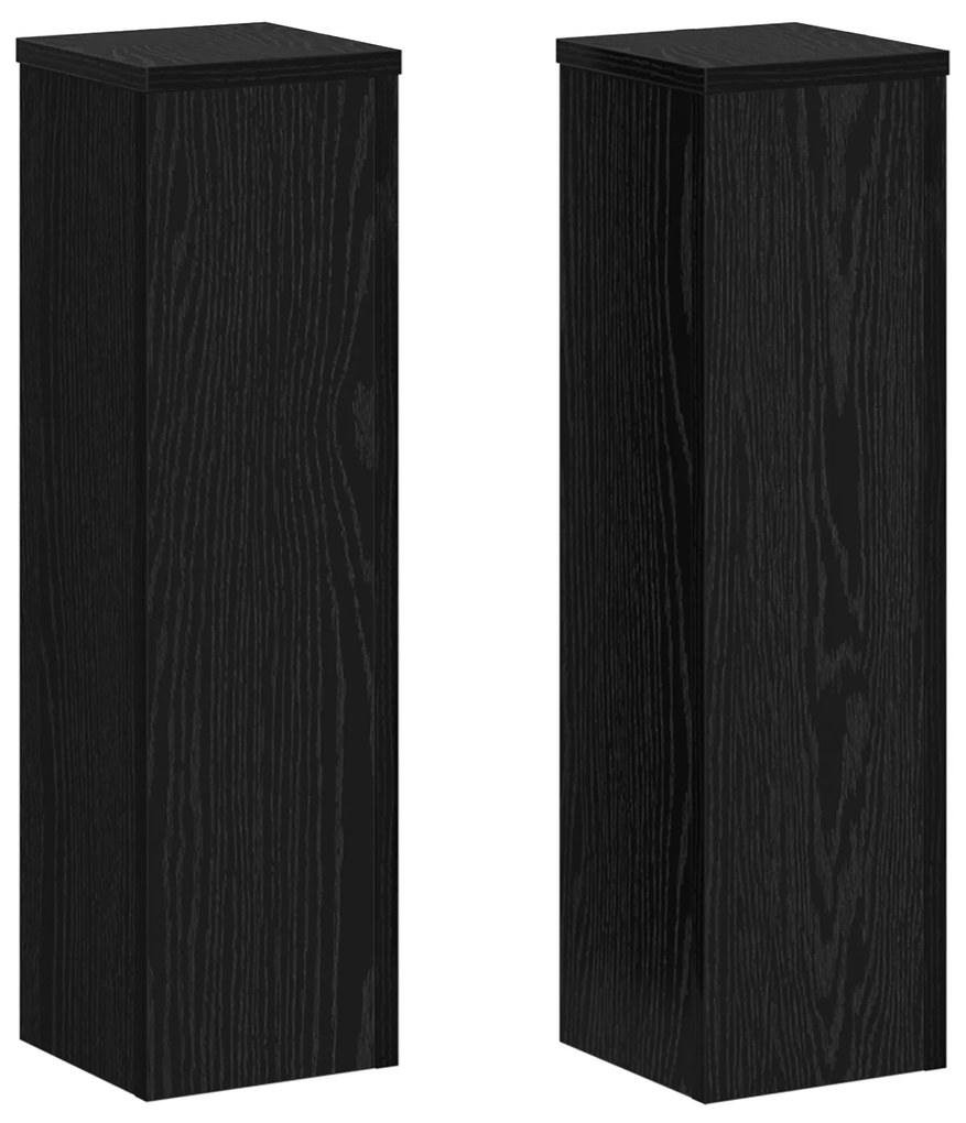vidaXL Βάση φυτών 2 pcs Μαύρη δρυς 17 x 17 x 60 cm Επεξεργασμένο ξύλο