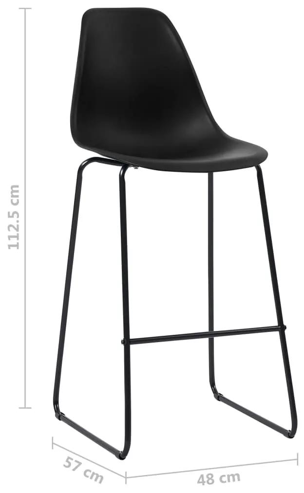 Καρέκλες Μπαρ 6 τεμ. Μαύρες Πλαστικές - Μαύρο
