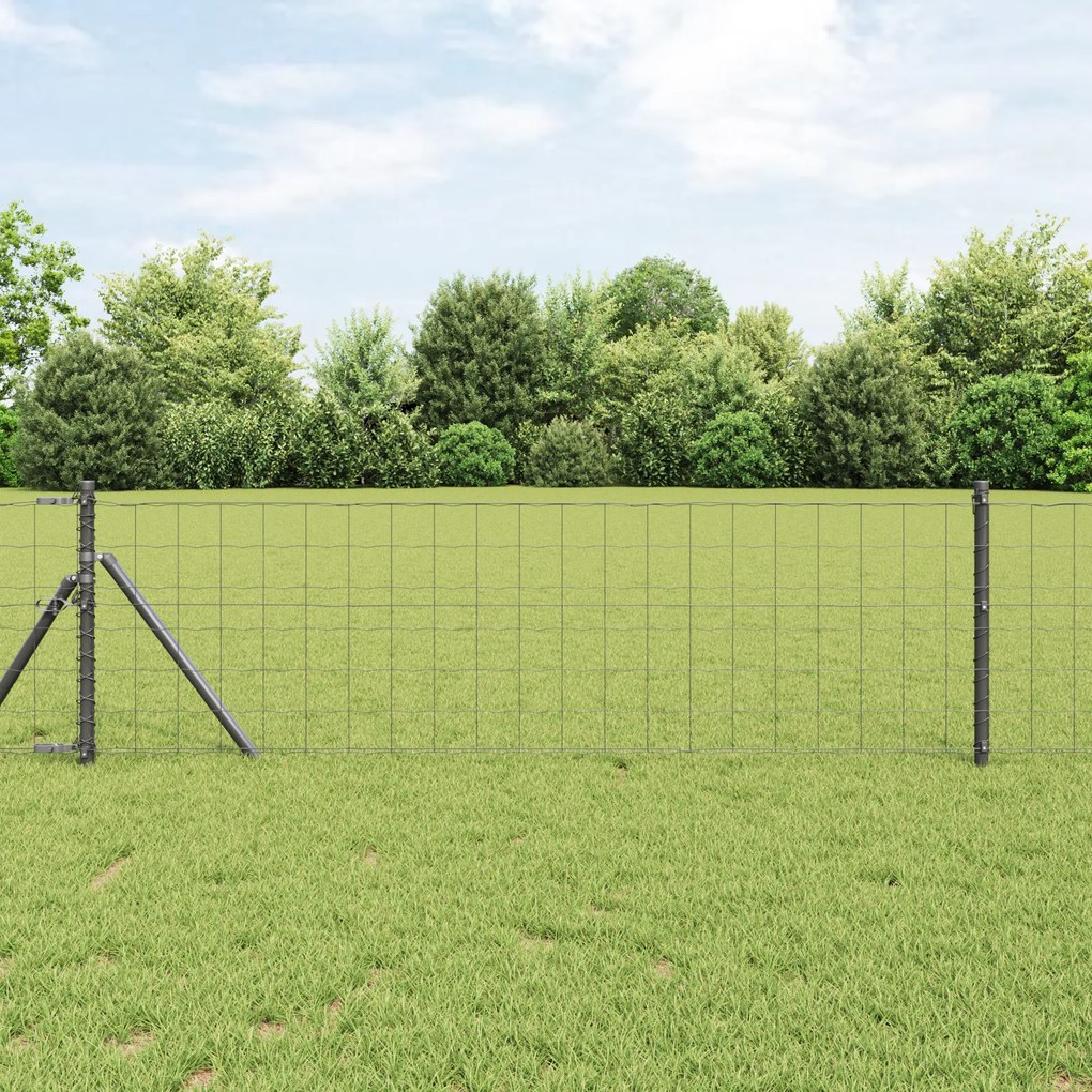 vidaXL Euro Fence Γκρι 0.6x10 μ. Σίδηρος