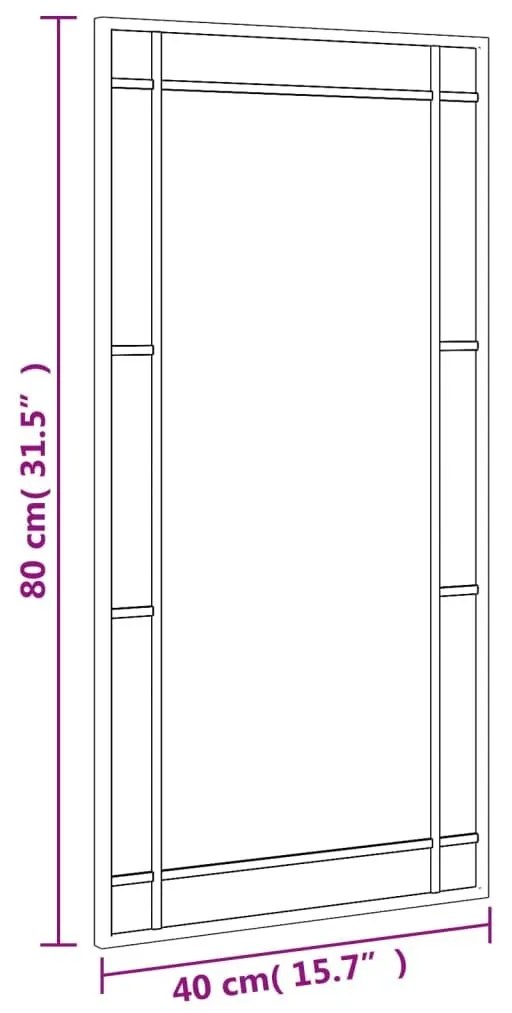 Καθρέφτης Ορθογώνιος Μαύρος 40 x 80 εκ. από Σίδερο - Μαύρο