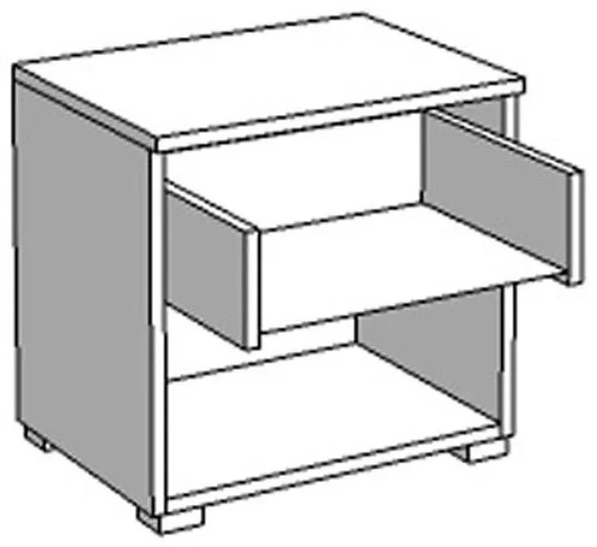 Σετ 2 Κομοδίνα Tomy 2NO1F Λευκό 44.5x33.5x42.5 εκ. 44.5x33.5x42.5 εκ.