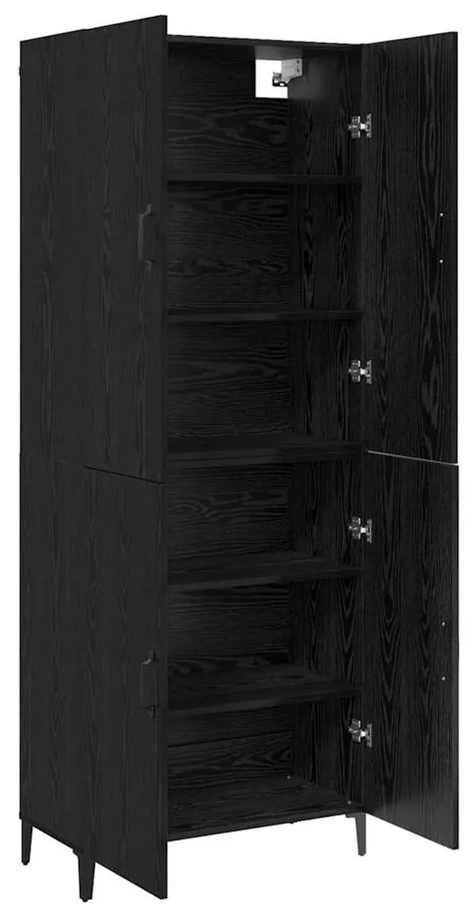 vidaXL Highboard 2 pcs Μαύρη δρυς 69.5 x 34 x 180 εκ.