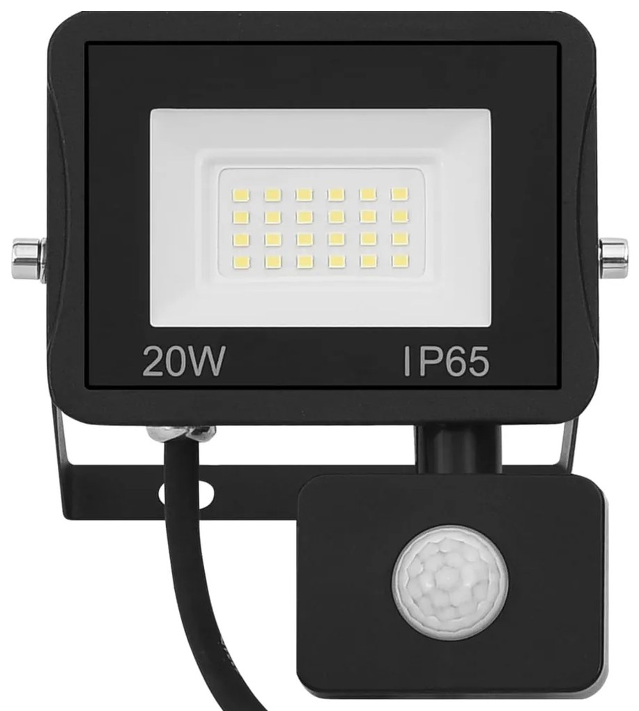 vidaXL Προβολέας LED με Αισθητήρα Θερμό Λευκό 20 W