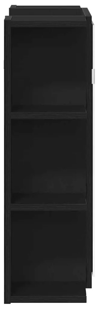 vidaXL Ντουλάπα Καθρέφτη με ράφι Μαύρη δρυς 80 x 20.5 x 64 εκ