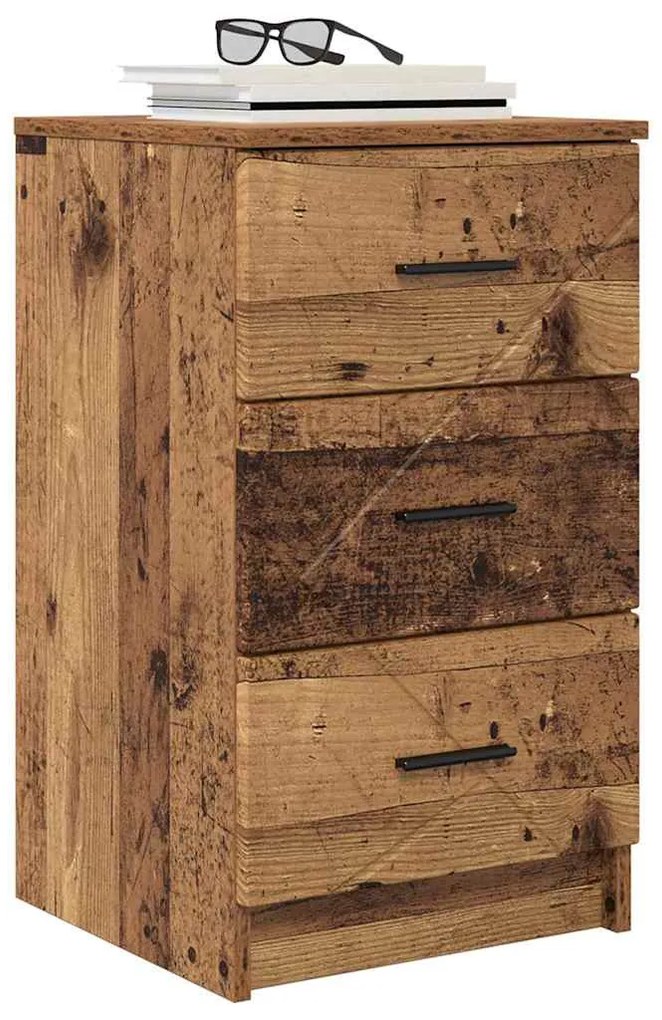 vidaXL Κομοδίνο Παλαιό ξύλο 38 x 38 x 66 εκ Επεξεργασμένο ξύλο