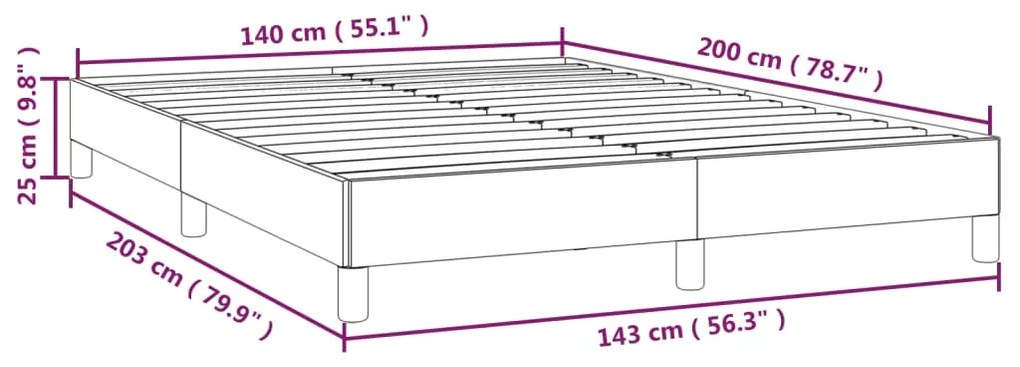 Σκελετός Κρεβατιού Χωρίς Στρώμα Αν. Γκρι 140x200 εκ.Υφασμάτινο - Γκρι