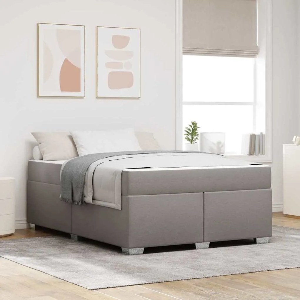 vidaXL Σκελετός Κρεβατιού Άλλο Taupe 140 x 200 cm ύφασμα