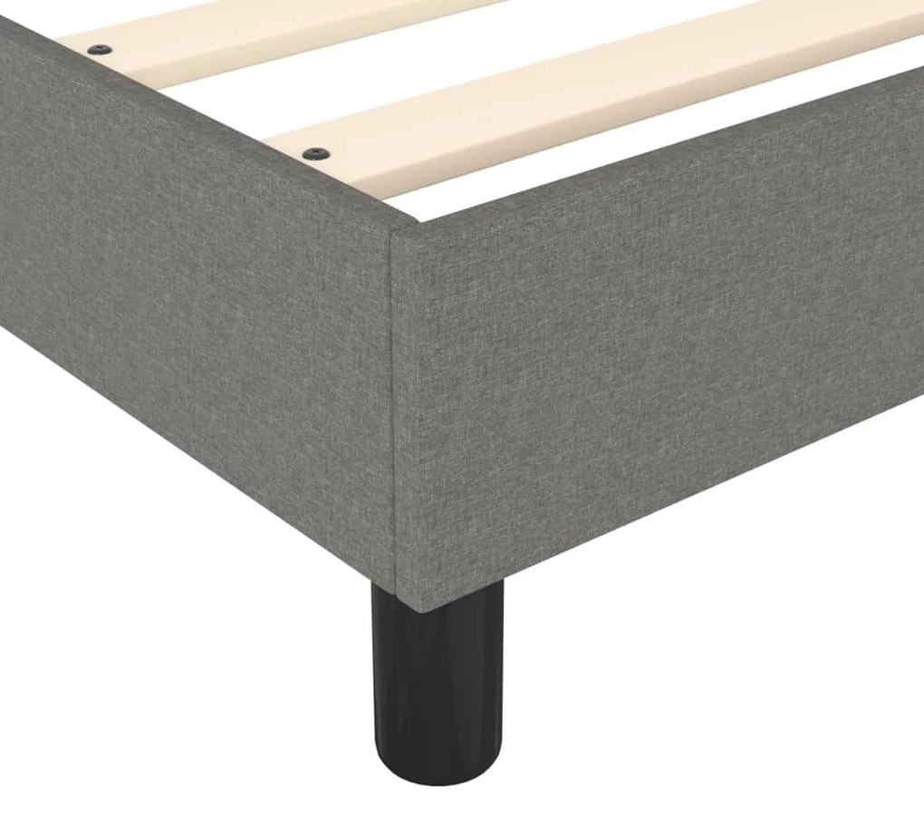 Κρεβάτι Boxspring με Στρώμα Σκούρο Γκρι 200x200 εκ. Υφασμάτινο - Γκρι