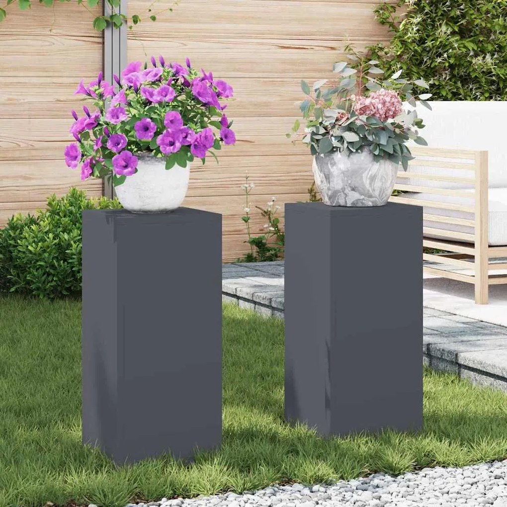 vidaXL Στήριξη φυτών 2 pcs Ανθρακί 24 x 24 x 55 εκ. Ατσάλι