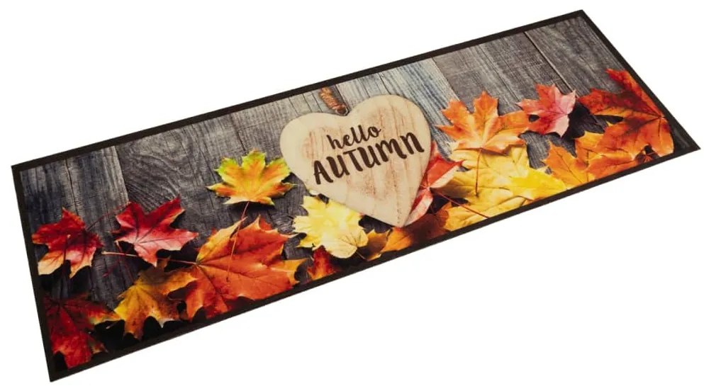 vidaXL Χαλί Κουζίνας Πλενόμενο Σχέδιο Autumn 45 x 150 εκ. Βελούδινο