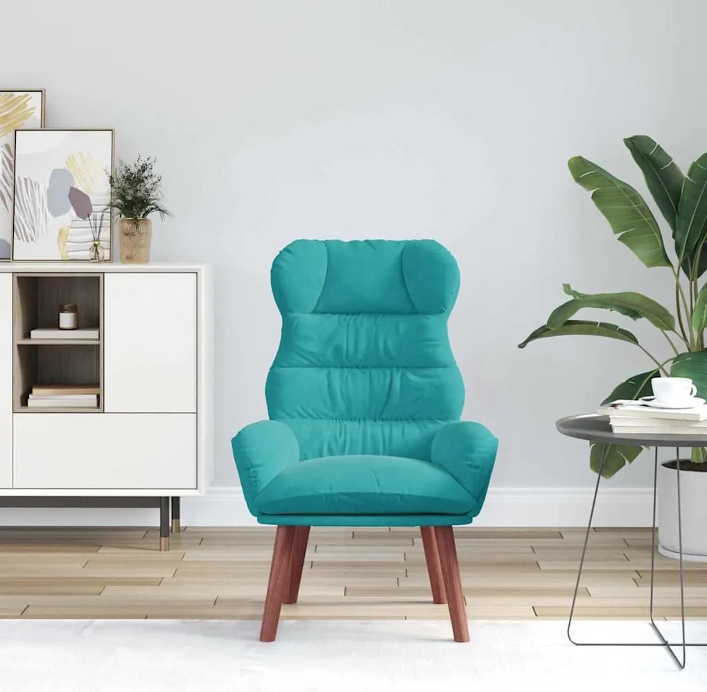 vidaXL Χαλαρωτική Πολυθρόνα Τιρκουάζ 69 x 74 x 93 εκ. Βελούδο