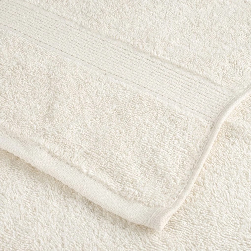 vidaXL Πετσέτες Προσώπου 2 pcs Κρεμ 15 x 21 cm Βαμβάκι