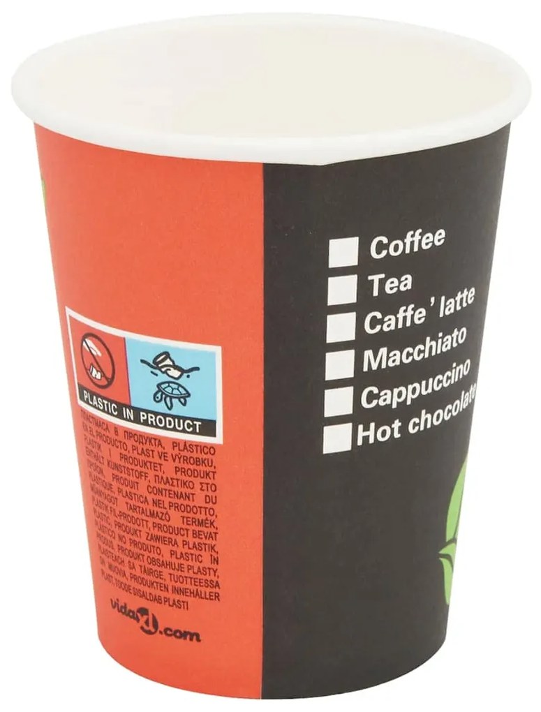 vidaXL Ποτήρια Καφέ μιας Χρήσης 1000 τεμ. 240 ml (8 oz) Χάρτινα
