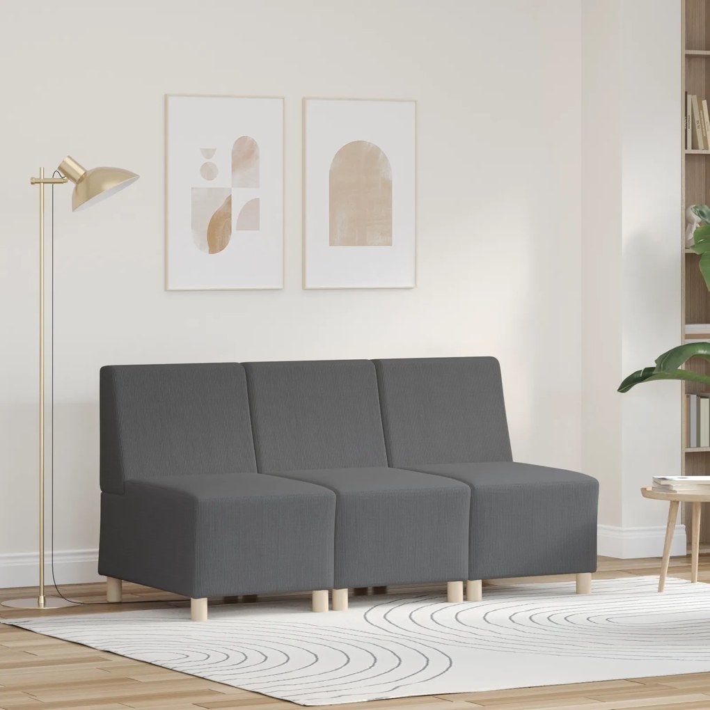 vidaXL Καθίσμα Σαλονιού 3 pcs Σκούρο γκρι 55 x 74 x 82 εκ. Βελούδο