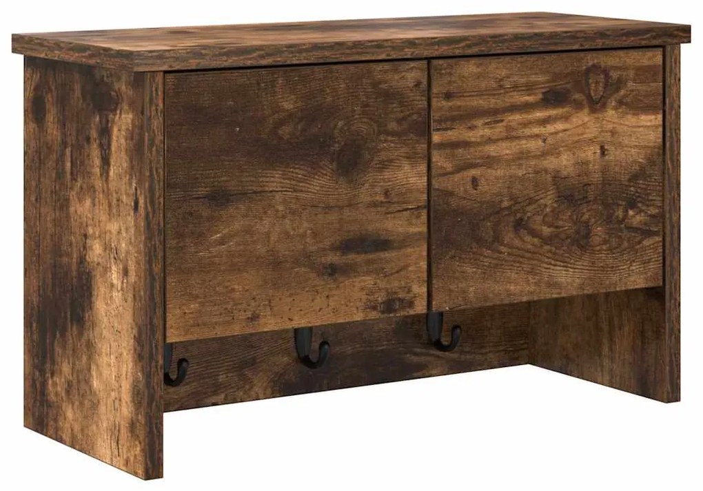 vidaXL Τοίχου Κρεμάστρα με ράφι Καπνιστό Δρύς 50 x 20 x 30 εκ.