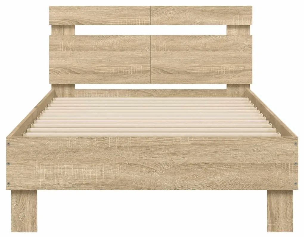 vidaXL Πλαίσιο Κρεβατιού με Κεφαλάρι Sonoma Δρυς 100x200εκ. Επεξ. Ξύλο
