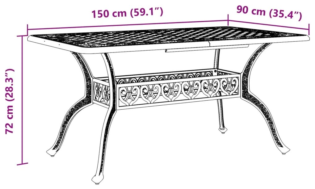 ΤΡΑΠΕΖΙ ΚΗΠΟΥ ΠΡΑΣΙΝΟ 150 X 90 X 72 ΕΚ. ΑΠΟ ΧΥΤΟ ΑΛΟΥΜΙΝΙΟ 4002806