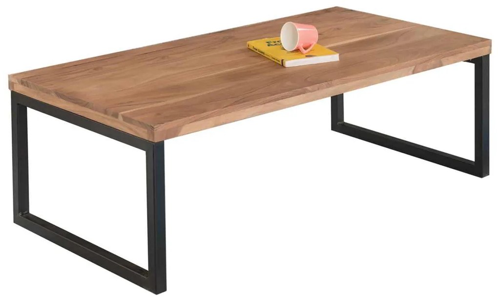 Τραπέζι Σαλονιού TAMPA 115x60x40cm  Ακακία Φυσικό/Μεταλλικό Μαύρο