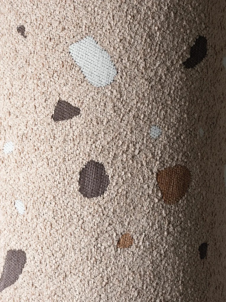 Terrazzo Πουφ Σκαμπο Υφασμα Μπουκλε / Σενιλ Μπεζ