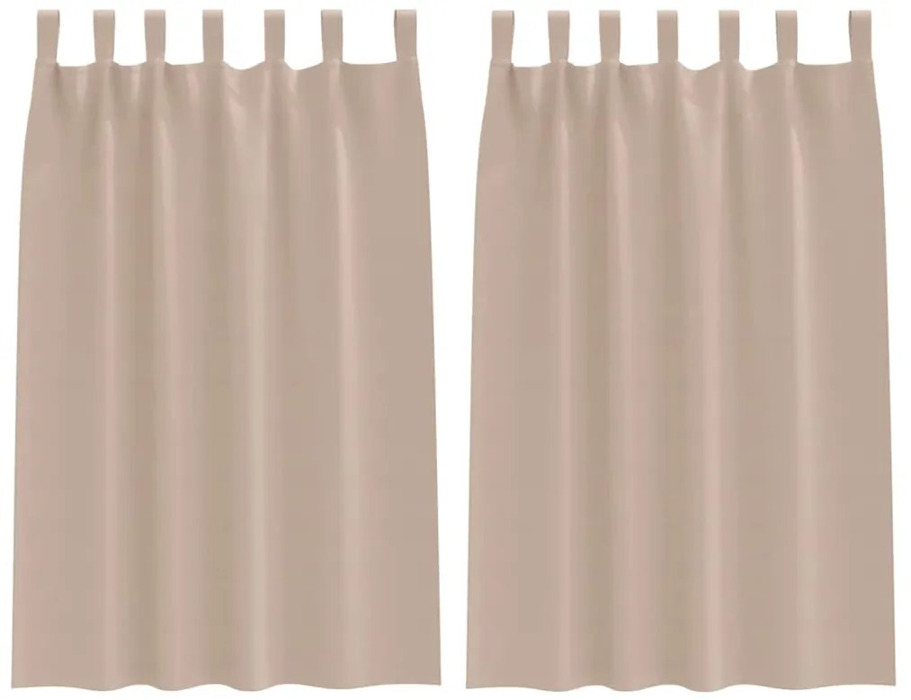 vidaXL Κουρτίνες με κουρτίνες 2 pcs Taupe Πολυεστέρας