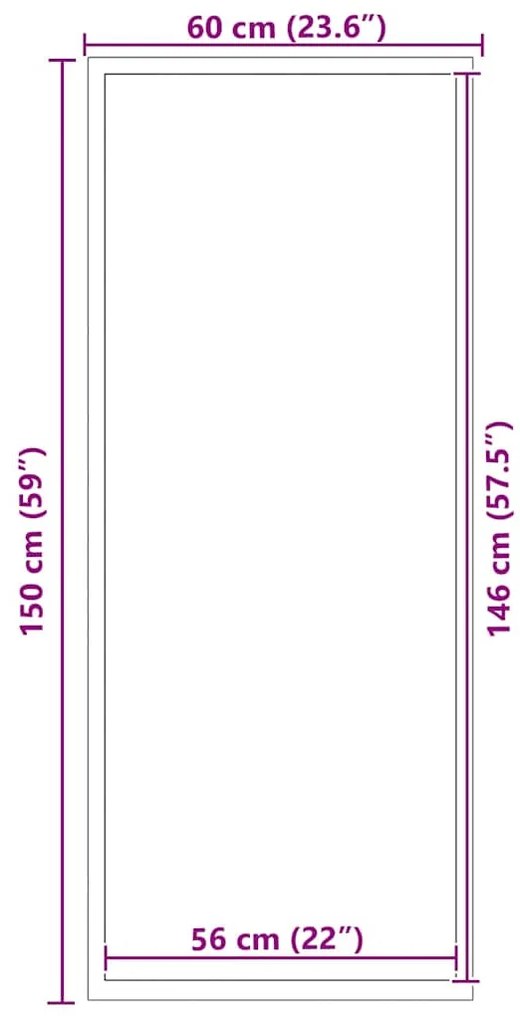 vidaXL Χαλάκι Εξώπορτας Μαύρο και Γκρι 60 x 150 cm Πολυπροπυλένιο, PVC
