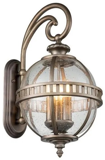 Φανάρι  Απλίκα Φωτιστικό Τοίχου 3xE14 IP44  58cm  Halleron Elstead Lighting KL-HALLERON-2M-BU Μπρονζέ