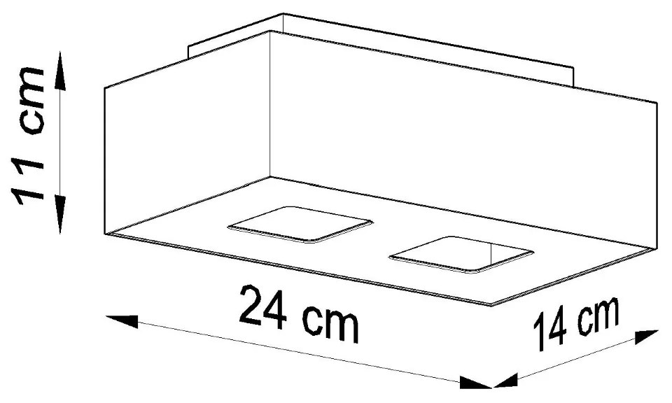 Sollux Φωτιστικό οροφής Mono 2,ατσάλι,2xGU10/40w