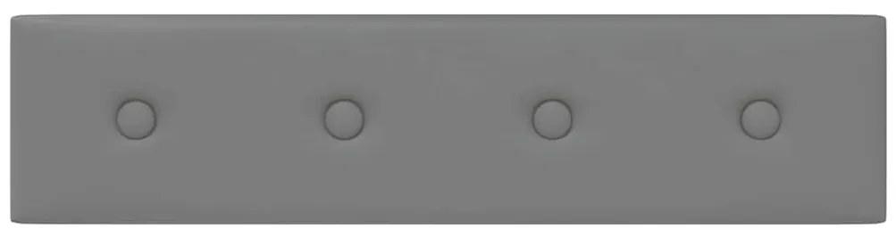 vidaXL Πάνελ Τοίχου 12 τεμ. Γκρι 60 x 15 εκ. 1,08 μ² Συνθετικό Δέρμα