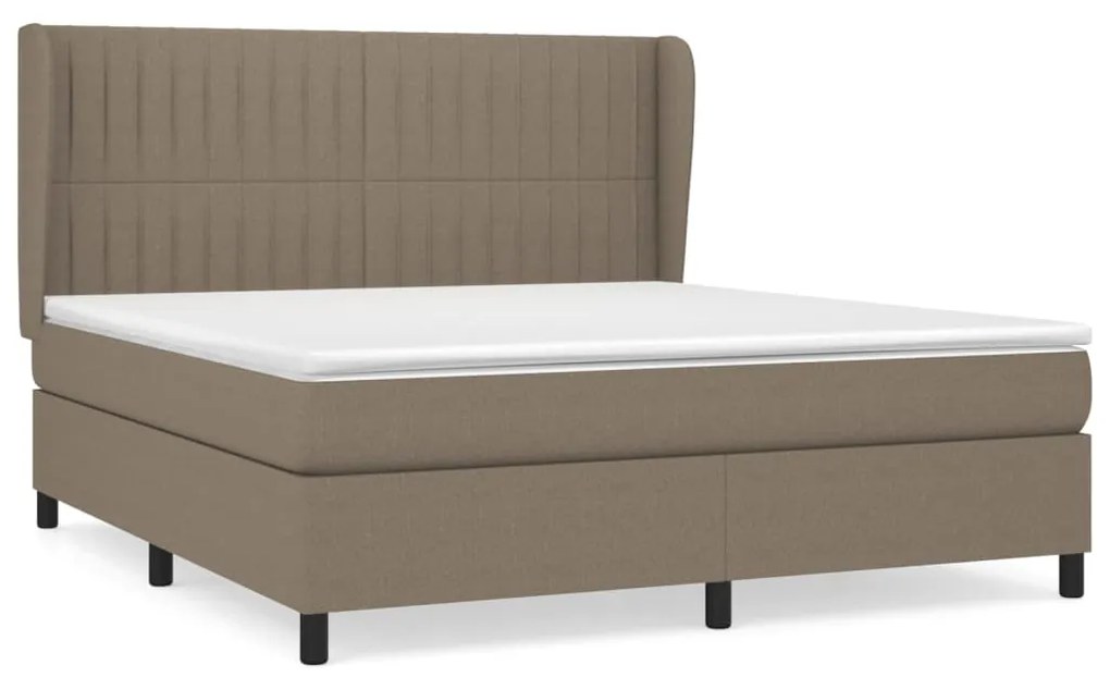 vidaXL Κρεβάτι Boxspring με Στρώμα Taupe 180x200 εκ. Υφασμάτινο