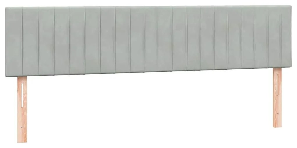 Κρεβάτι Boxspring με Στρώμα Ανοιχτό Γκρι 180x210 εκ. Βελούδινο - Γκρι