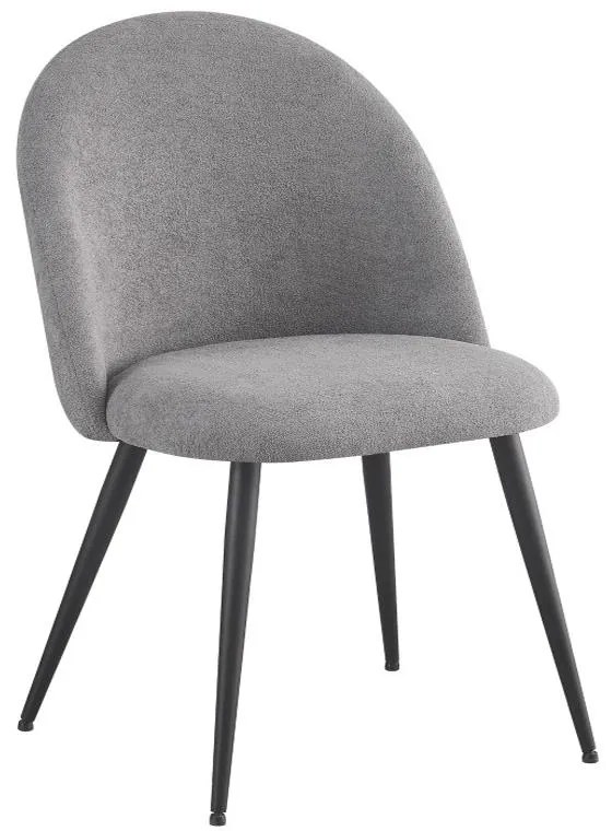 Καρέκλα Graceful γκρι μπουκλέ ύφασμα-πόδι μαύρο μέταλλο 51x56x84εκ 51x56x84 εκ.