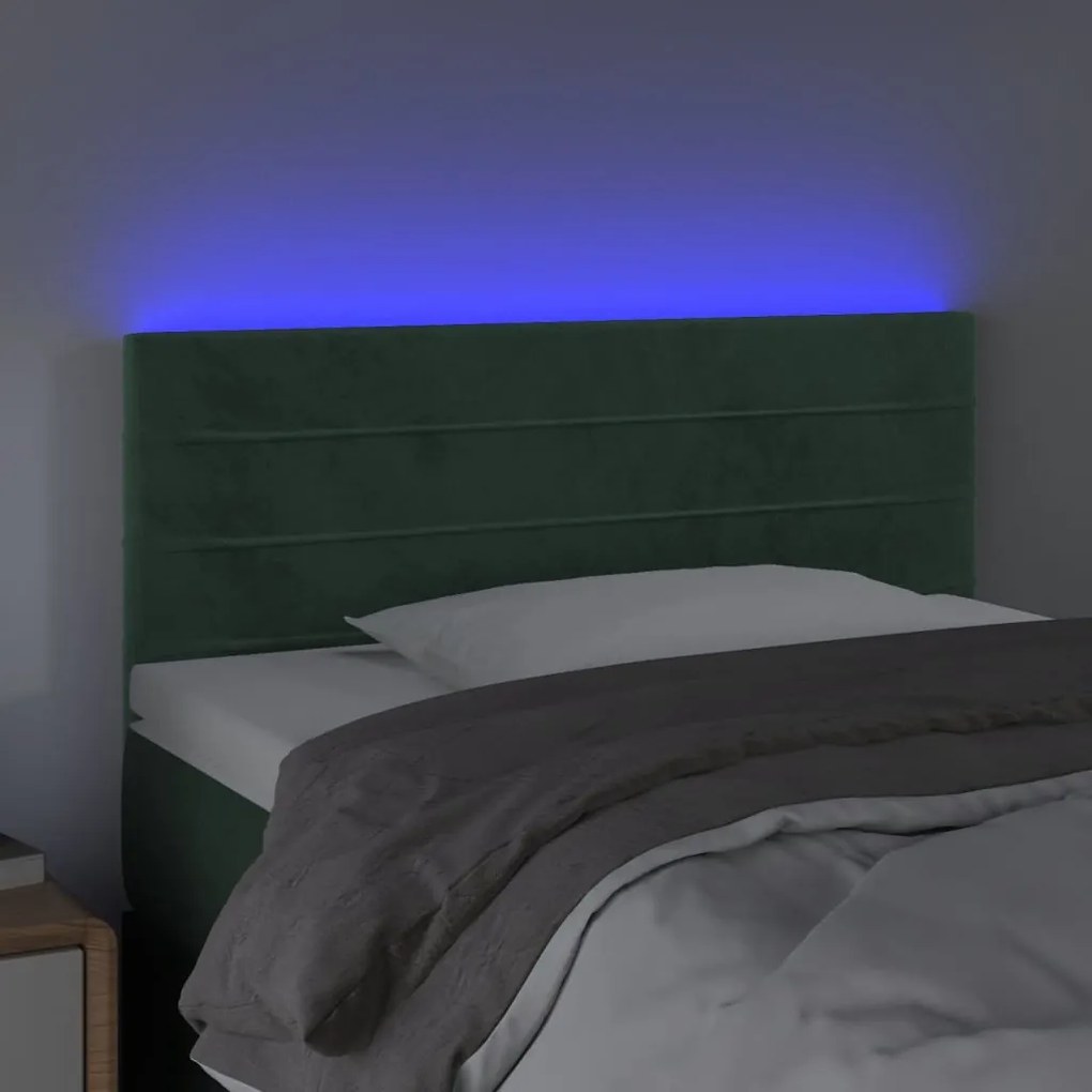 Κεφαλάρι Κρεβατιού LED Σκούρο Πράσινο 80x5x78/88 εκ. Βελούδινο 3121785