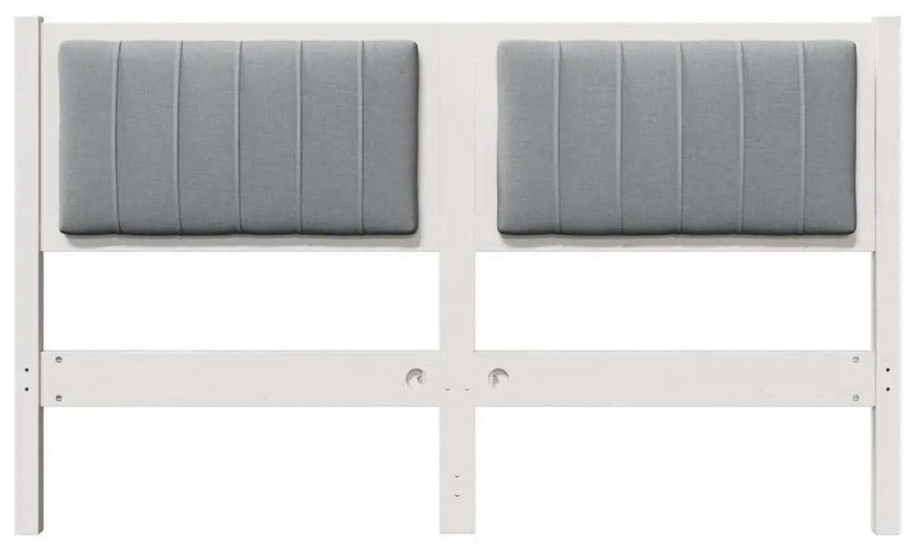 vidaXL Ταπετσαρισμένο κεφαλάρι Λευκό 140 cm Στερεά ξυλεία πεύκου