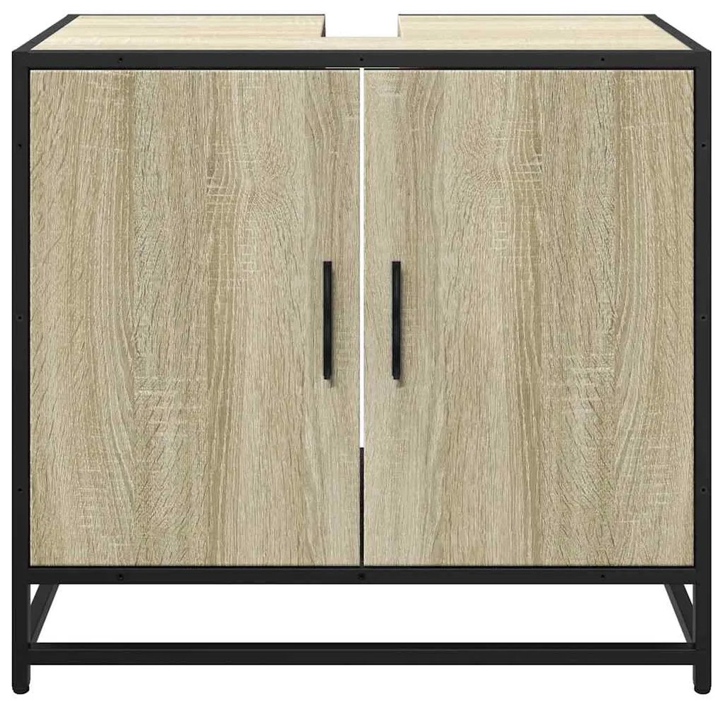 vidaXL Ντουλάπι Νιπτήρα Μπάνιου Sonoma Δρυς 65x33x60 εκ. Επεξ. Ξύλο