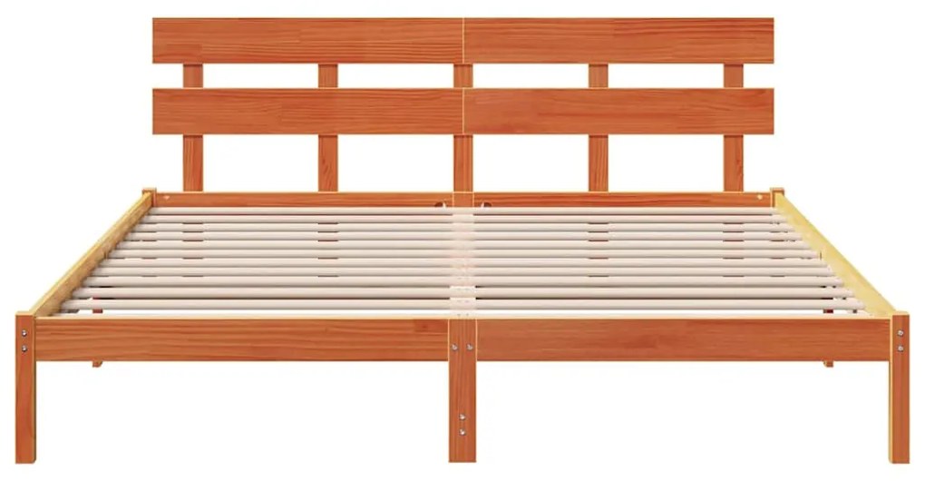 vidaXL Σκελετός Κρεβατιού Καφέ 180 x 200 cm Μασίφ ξύλο πεύκου