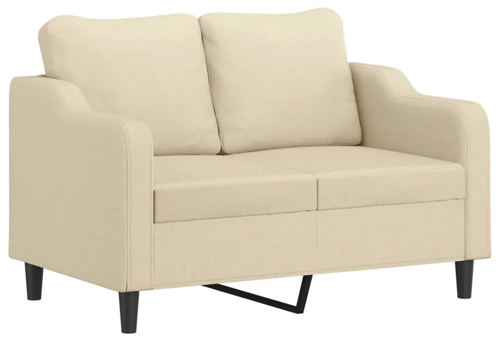 vidaXL Πολυθρόνες Σετ 3 Τεμαχίων Κρεμ από Ύφασμα με Μαξιλάρια