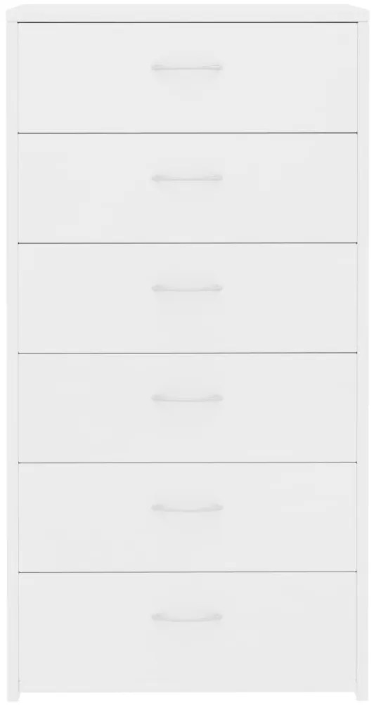 vidaXL Συρταριέρα με 6 Συρτάρια Λευκή 50 x 34 x 96 εκ. από Επεξ. Ξύλο