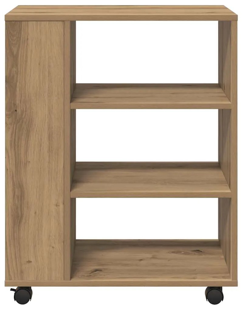 vidaXL Ντουλάπι Τροχήλατο Αρτισιανή Δρυς 60x35x75 εκ. Επεξεργ. Ξύλο