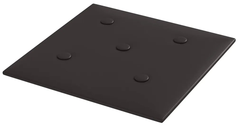 vidaXL Πάνελ Τοίχου 12 τεμ. Μαύρα 30 x 30 εκ. 1,08 μ² Συνθετικό Δέρμα