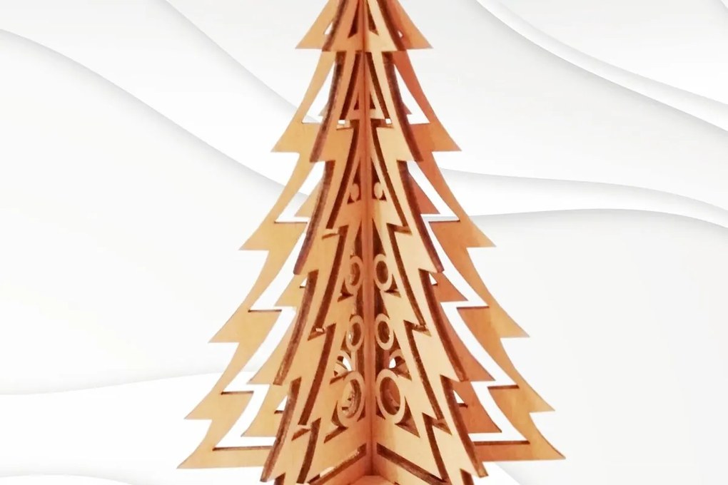 Intra απο ξύλο plywood 3mm-4mm πάχος Χριστουγεννιάτικο δέντρο τρισδιάστατου παζλ, κοπής με λέιζερ Δίασταση 15x15 cm INTRAFABR-36596428