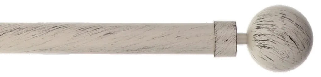 Κουρτινόξυλο Φ28mm Μονό Επεκτεινόμενο 210-380cm Με Άκρα L-N Gaia Ivory/Black 762821008