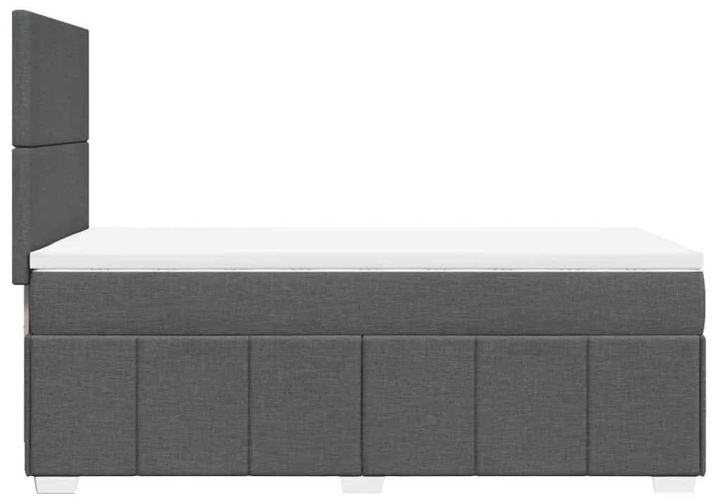 Κρεβάτι Boxspring με Στρώμα Σκούρο Γκρι 80x200 εκ. Υφασμάτινο - Γκρι