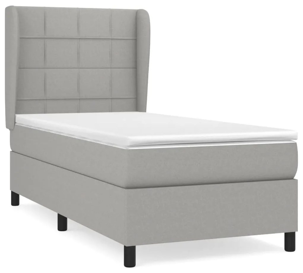 ΚΡΕΒΑΤΙ BOXSPRING ΜΕ ΣΤΡΩΜΑ ΑΝΟΙΧΤΟ ΓΚΡΙ 100X200 ΕΚ. ΥΦΑΣΜΑΤΙΝΟ 3127941