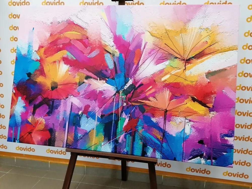 Εικόνα από αφηρημένα πολύχρωμα λουλούδια - 60x40