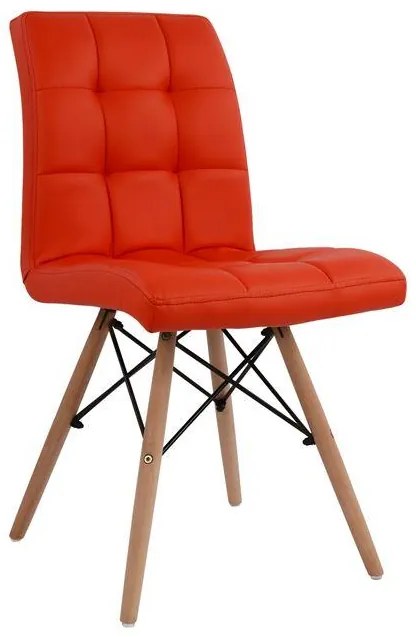 Σετ τραπεζαρίας C10077.04 5τμχ με Τραπέζι MINIMAL 120x80x73εκ. &amp; Καρέκλες ROSA Κόκκινες