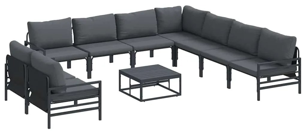 vidaXL Σετ Καναπέ Κήπου 10 pcs Ανθρακί Ατσάλι