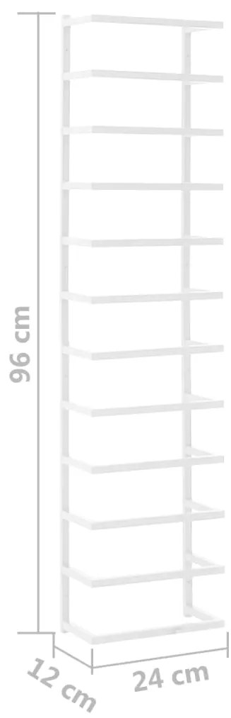 vidaXL Βάση για Πετσέτες Επιτοίχια Λευκή 24 x 12 x 96 εκ. Ατσάλινη
